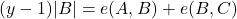 (y-1)|B|=e(A, B)+e(B, C)