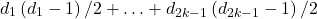 d_{1}\left(d_{1}-1\right) / 2+\ldots+d_{2 k-1}\left(d_{2 k-1}-1\right) / 2