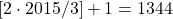 [2 \cdot 2015 / 3]+1=1344